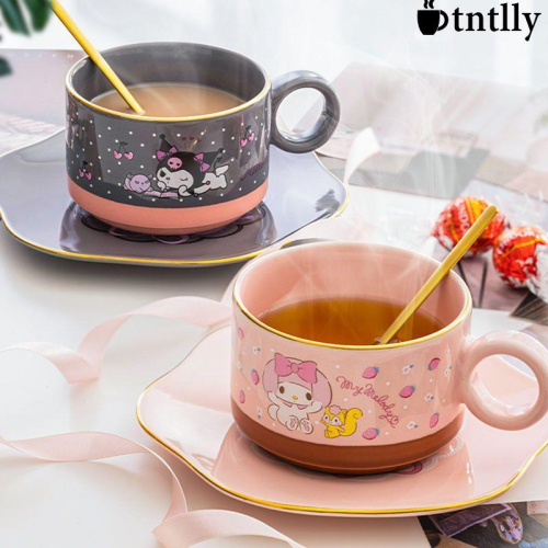 ☕咖啡杯 茶杯 Hello Kitty陶瓷咖啡杯碟套裝下午茶杯馬克杯高檔精緻女生杯情人節禮物水杯系列