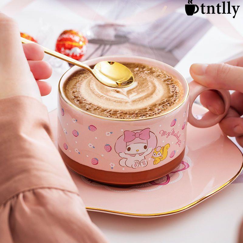 ☕咖啡杯 茶杯 Hello Kitty陶瓷咖啡杯碟套裝下午茶杯馬克杯高檔精緻女生杯情人節禮物水杯系列-細節圖2