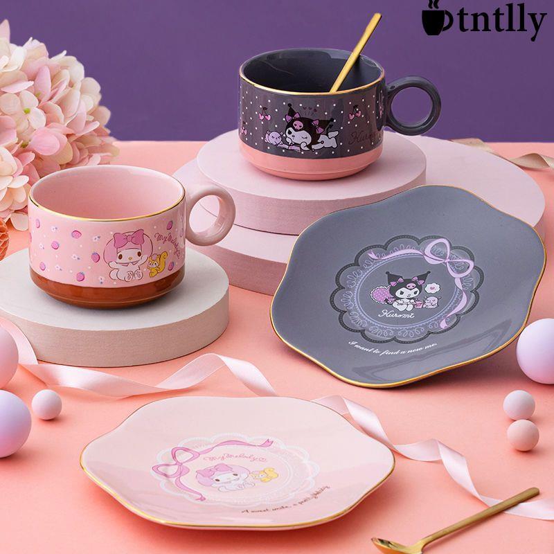 ☕咖啡杯 茶杯 Hello Kitty陶瓷咖啡杯碟套裝下午茶杯馬克杯高檔精緻女生杯情人節禮物水杯系列-細節圖4