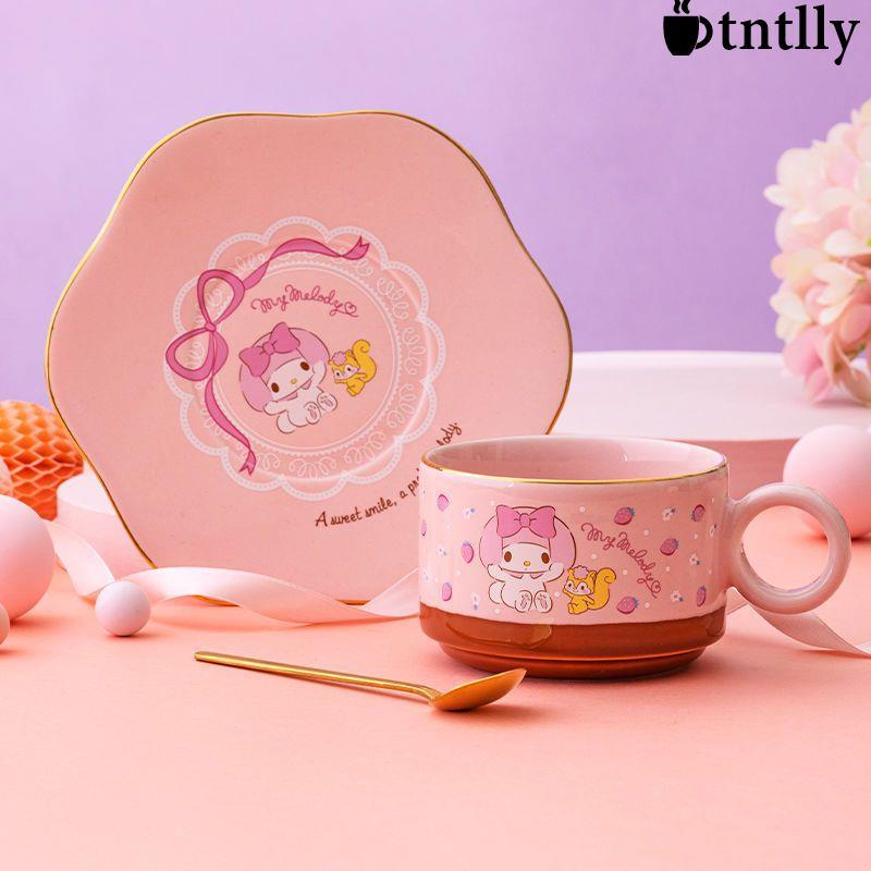 ☕咖啡杯 茶杯 Hello Kitty陶瓷咖啡杯碟套裝下午茶杯馬克杯高檔精緻女生杯情人節禮物水杯系列-細節圖6