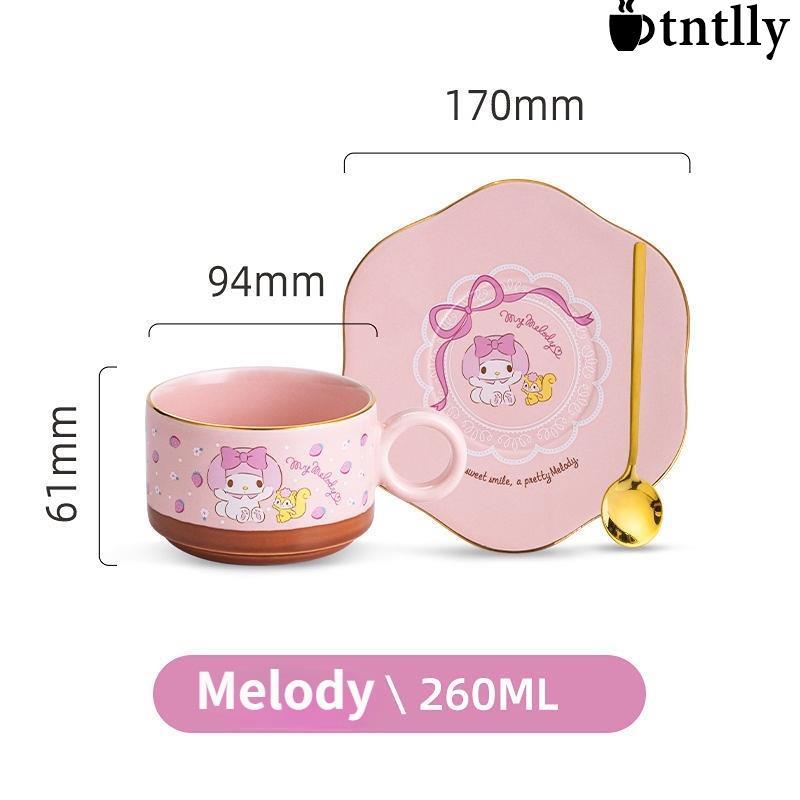 ☕咖啡杯 茶杯 Hello Kitty陶瓷咖啡杯碟套裝下午茶杯馬克杯高檔精緻女生杯情人節禮物水杯系列-細節圖9