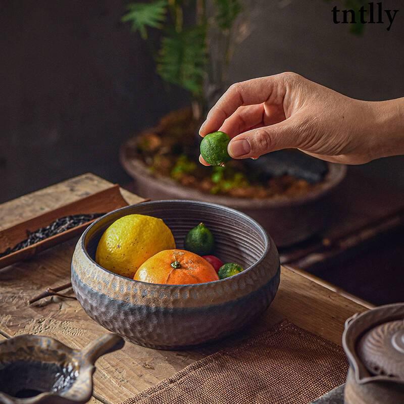 ☕茶具 鎏金粗陶茶洗水培大號筆洗陶瓷水盂茶碗茶渣桶禪意日式茶道配件-細節圖5