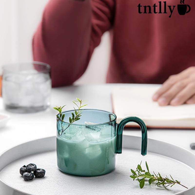 ☕ins創意 倒把耐熱彩色玻璃杯 咖啡杯 炫彩早餐杯 現代馬克杯 拱門水杯子-細節圖3