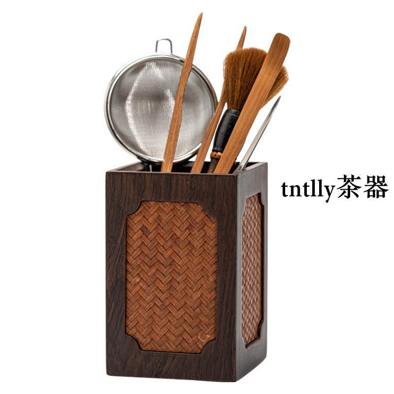 【現貨免運】茶道六君子湘妃竹茶具配件茶勺茶夾 中式茶道筒收納 配件套裝 德化茶具-細節圖5
