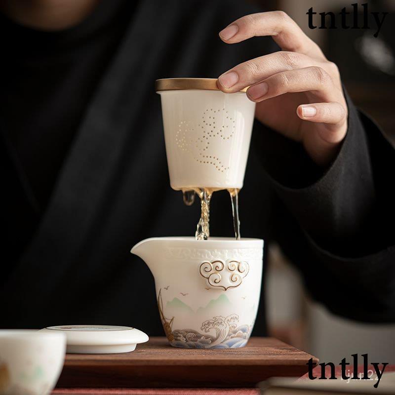 ☕茶壺 中式羊脂瓷白旅行茶具套裝 快客杯陶瓷便攜包高檔戶外家用 泡茶組 旅行茶杯組 小泡茶組 陶瓷 旅行 杯-細節圖6