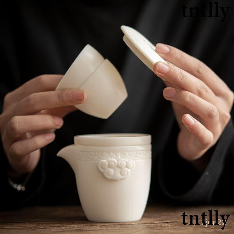 ☕茶壺 中式羊脂瓷白旅行茶具套裝 快客杯陶瓷便攜包高檔戶外家用 泡茶組 旅行茶杯組 小泡茶組 陶瓷 旅行 杯-細節圖8