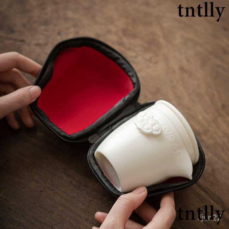 ☕茶壺 中式羊脂瓷白旅行茶具套裝 快客杯陶瓷便攜包高檔戶外家用 泡茶組 旅行茶杯組 小泡茶組 陶瓷 旅行 杯-細節圖9