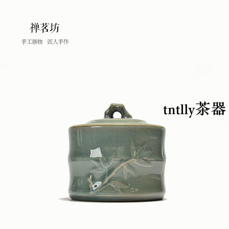 【現貨免運】禪茗坊 陶瓷哥窯罐 密封罐 茶盒 紅茶醒茶罐 德化茶具-細節圖3