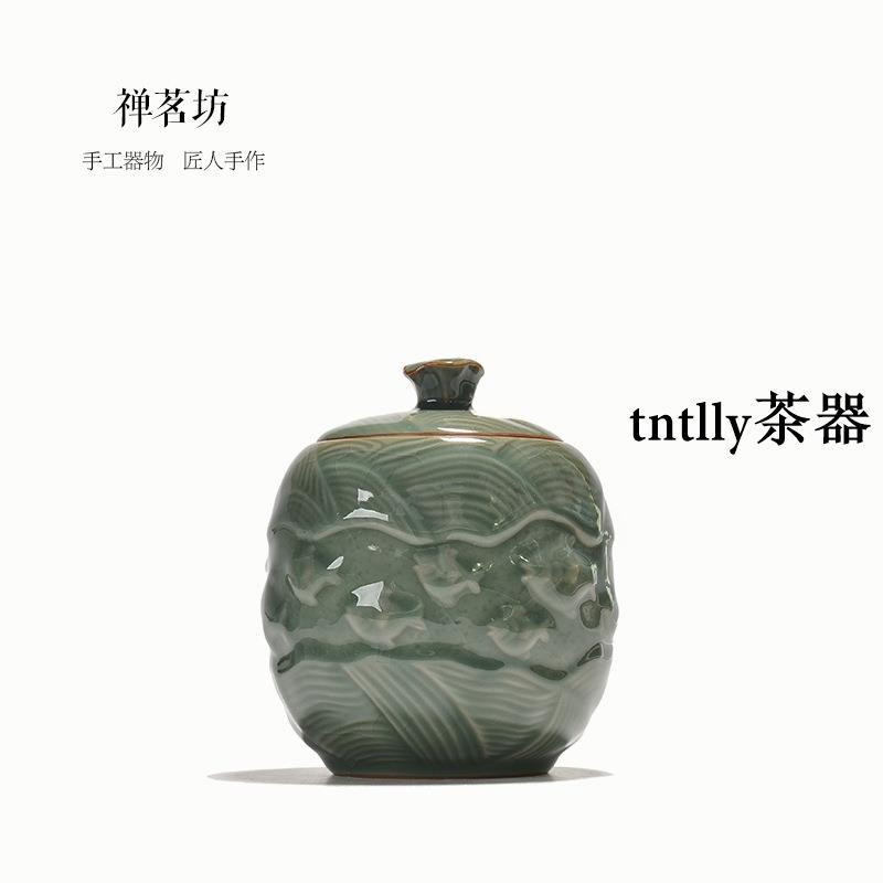 【現貨免運】禪茗坊 陶瓷哥窯罐 密封罐 茶盒 紅茶醒茶罐 德化茶具-細節圖7