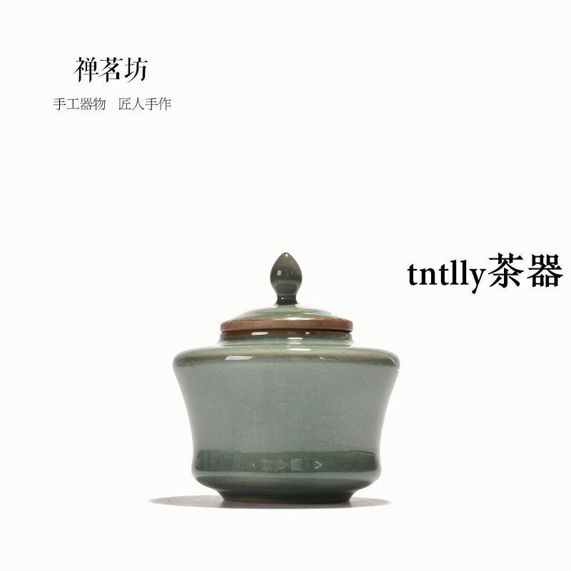 【現貨免運】禪茗坊 陶瓷哥窯罐 密封罐 茶盒 紅茶醒茶罐 德化茶具-細節圖8