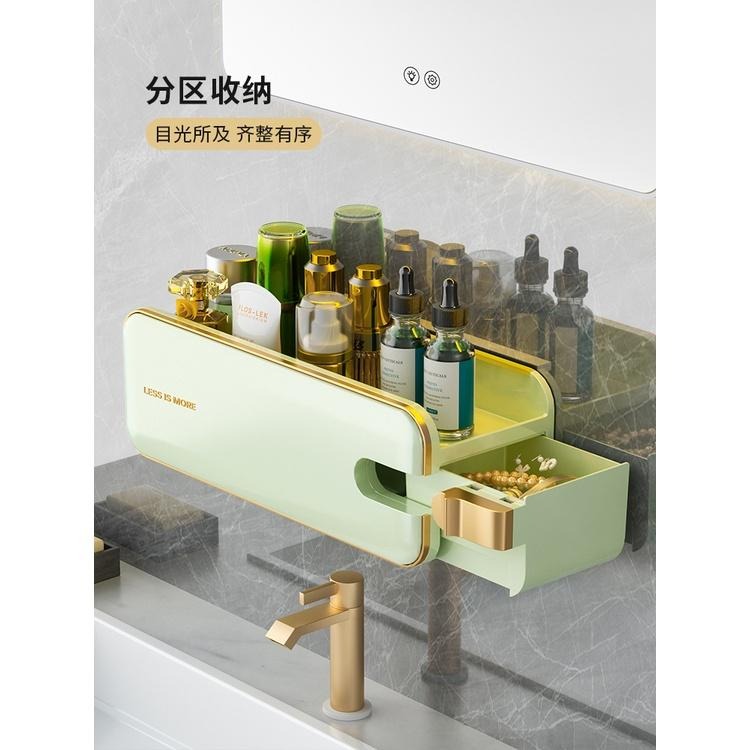 浴室置物架 免打孔 壁掛衛生間廁所洗漱台牆上分區 瀝水架 收納盒 置物架 收納架 架子 浴室收納架 儲物架-細節圖2