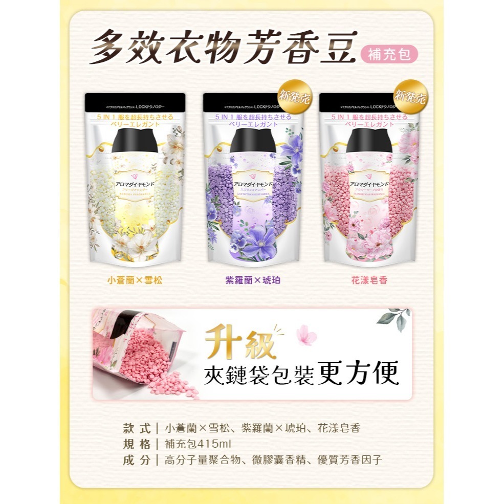 【台灣現貨 台灣出貨】多效衣物芳香豆 補充包 415ML 小蒼蘭 雪松 香香豆 芳香豆 衣物芳香豆 洗衣香香豆-細節圖8