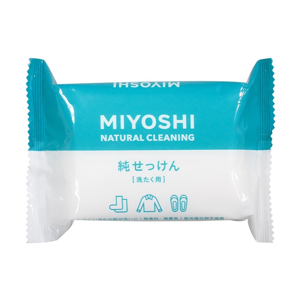 【日本原裝進口 台灣現貨】MIYOSHI 洗衣去汙皂 190G 衣領去污皂 高純度 洗衣石鹼 洗衣皂 無色素 無香料-細節圖2