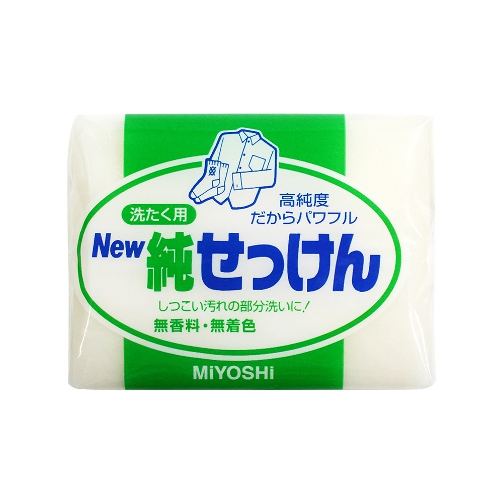 【日本原裝進口 台灣現貨】MIYOSHI 洗衣去汙皂 190G 衣領去污皂 高純度 洗衣石鹼 洗衣皂 無色素 無香料-細節圖2