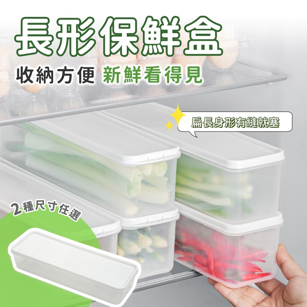 【台灣現貨 台灣出貨】長條形保鮮盒 麵條收納盒 多用途保鮮盒 長形保鮮盒 筷子收納 餐具收納 蔥香菜收納盒-細節圖2