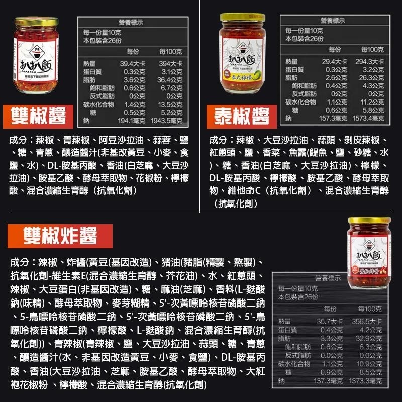 扒扒飯 260g 麻辣花椒泡菜 花椒泡菜辣筍 雙椒醬 雙椒炸醬 泰椒醬 拌麵 拌飯 白飯小偷 辣椒醬 罐頭 下飯 辣醬-細節圖8