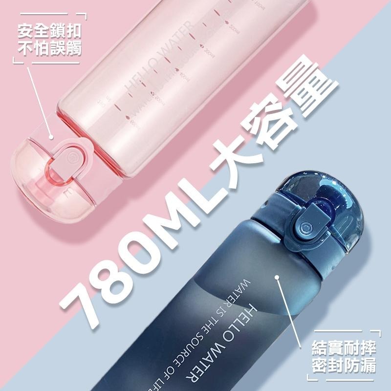 780ml水壺 運動水壺 彈蓋水壺 直飲水壺 透明水壺 磨砂水壺 防摔直飲水壺 便攜水壺 磨砂運動水壺 戶外水壺 水壺-細節圖4