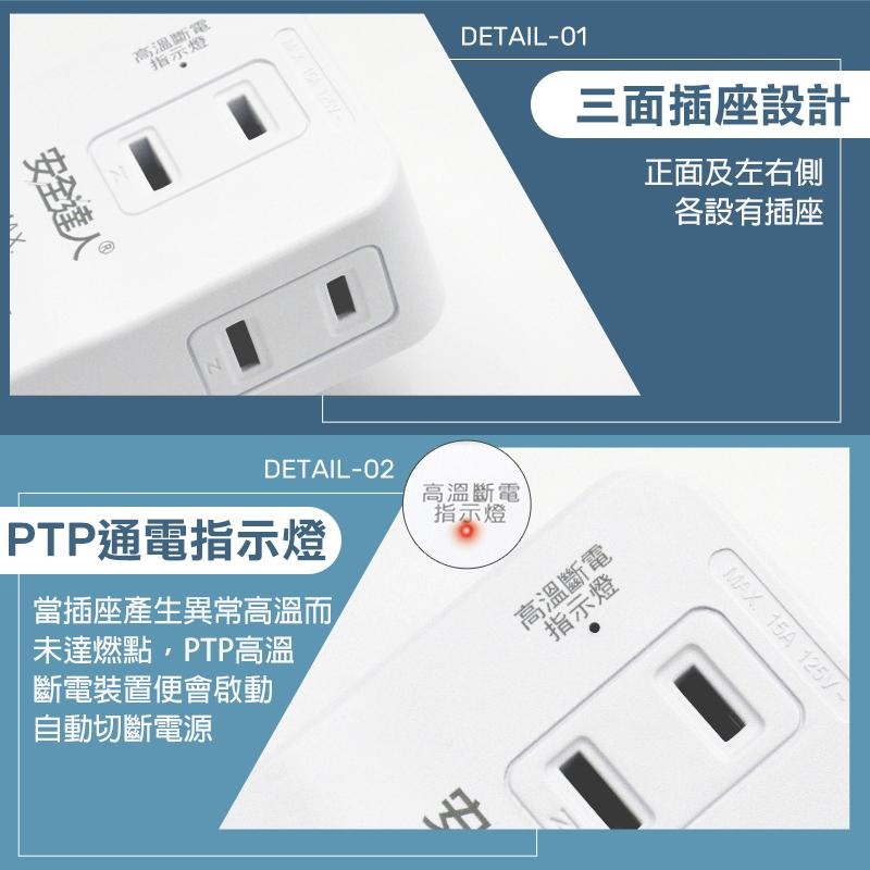 安全達人R-05P 20W PD/QC 壁插 新版安規 PTP 快充 USB TYPEC 高溫自動斷電 插座 快充USB-細節圖6