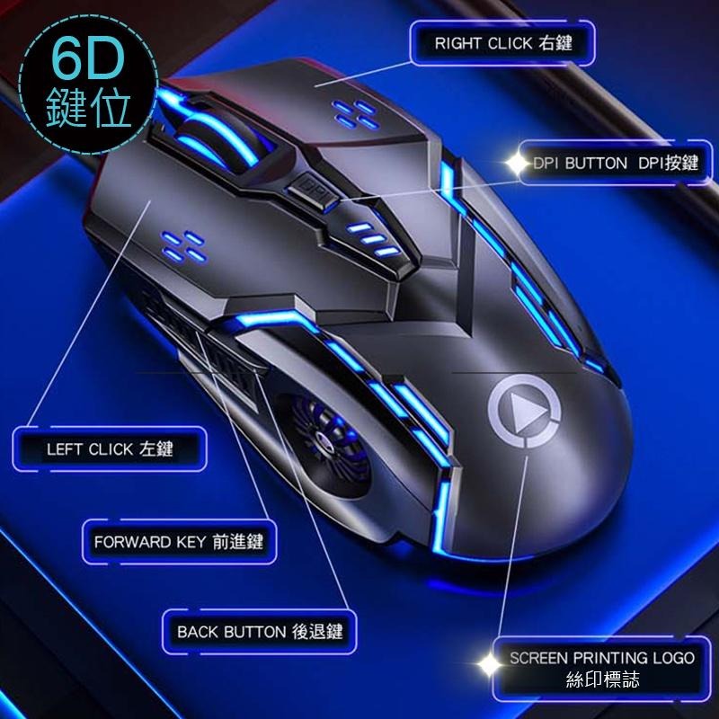 台灣出貨 6鍵設計 電競滑鼠 靜音滑鼠 有線滑鼠 機械滑鼠 鍵盤滑鼠 電腦滑鼠 RGB滑鼠 滑鼠 有線電競滑鼠-細節圖4