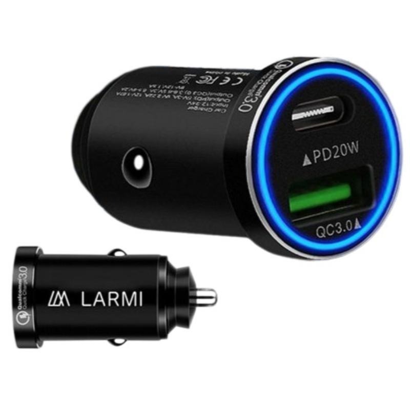 LARMI樂米 20W PD+QC3.0 車充 USB+Type C 點煙器擴充 車用充電器 汽車充電器 充電器 樂米-細節圖2