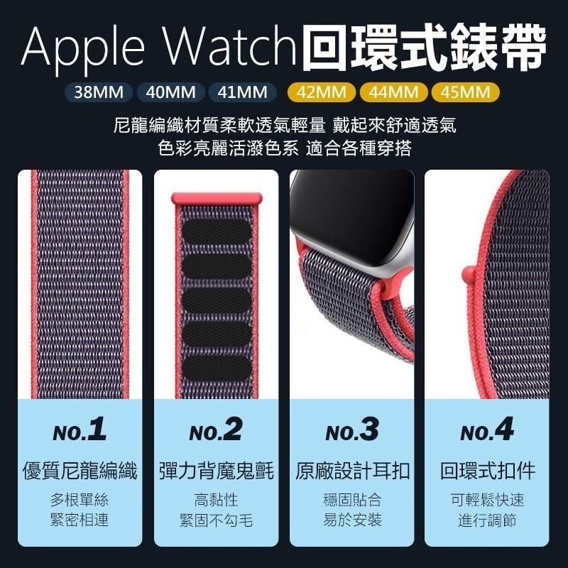 多色任選 Apple Watch iwatch SE 1-7 蘋果手錶尼龍錶帶 42 44 45mm 錶帶 造型錶帶 錶-細節圖4