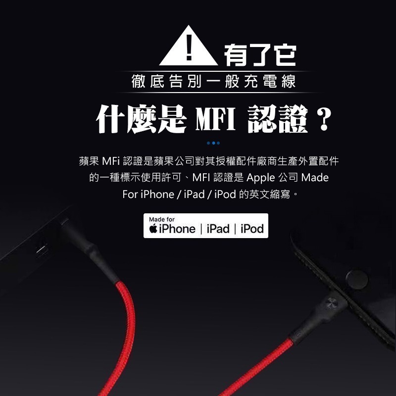 Zmi紫米【MFI蘋果認證】USB to Lightning 紫米充電線 蘋果 安卓 充電線 傳輸線 編織線-細節圖3