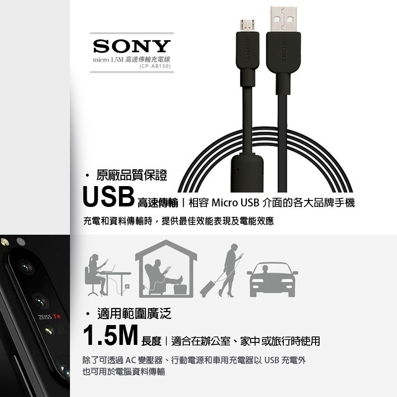 原廠 SONY Micro USB【安卓1.5米】高速充電傳輸線 安卓充電線 充電線 USB傳輸線 手機平板充電線-細節圖8