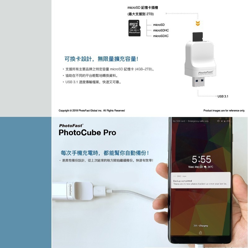 Photofast【iOS/Android通用版USB】PhotoCube Pro備份方塊 備份豆腐頭 備份方塊 備份頭-細節圖6
