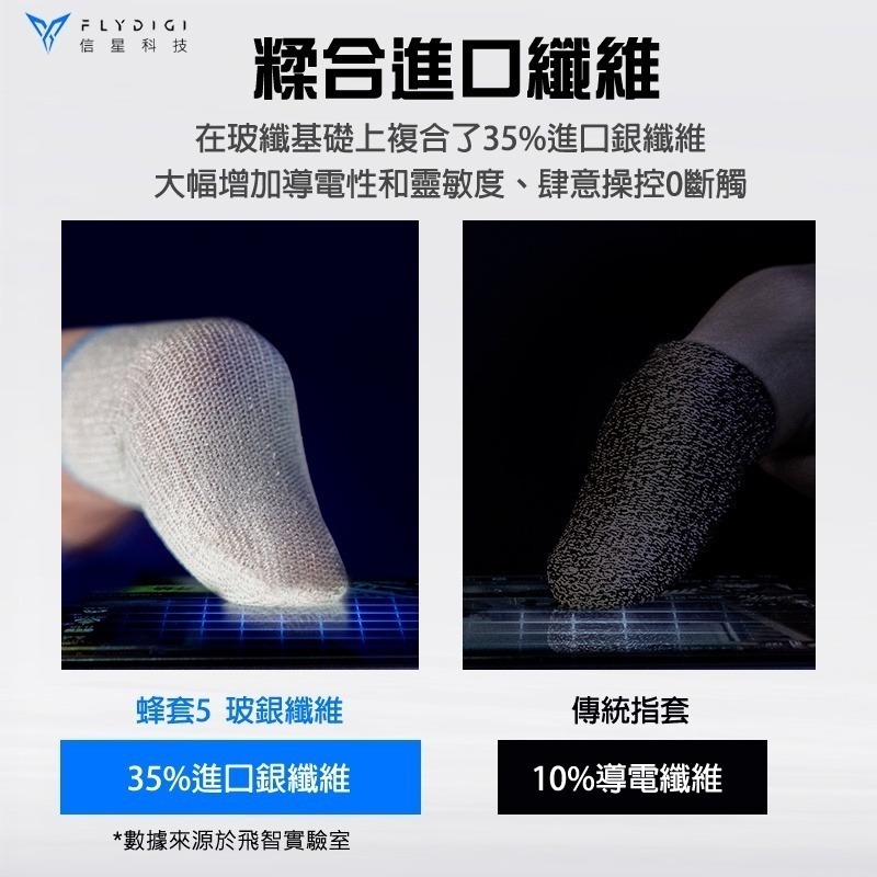 蜂套5 Plus【送鐵盒】信星科技 飛智Flydigi 超薄手遊指套 防汗防滑 吃雞指套 手遊指套 遊戲指套 蜂套 指套-細節圖8