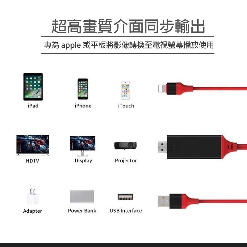 不延遲iPhone HDTV 轉接線 1080P 影音轉接線 手機轉電視 電視轉接線 同屏轉接線 同屏線 電視棒-細節圖3