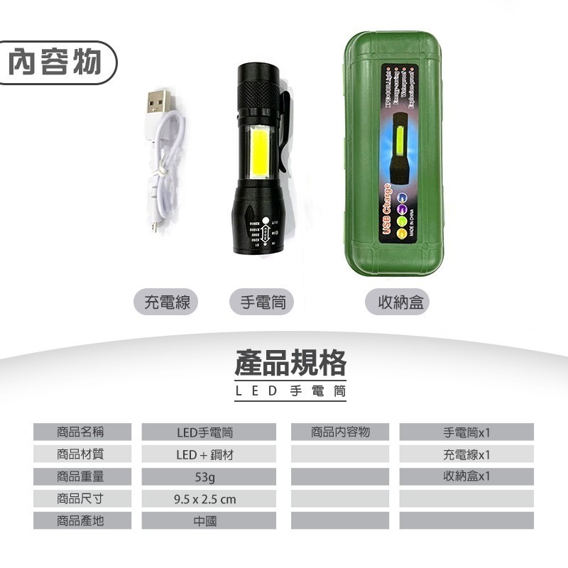 夾款 附收納盒【金屬款】非便宜塑料 變焦手電筒 LED手電筒 超亮手電筒 迷你手電筒 露營燈 強光手電筒 手電筒-細節圖9