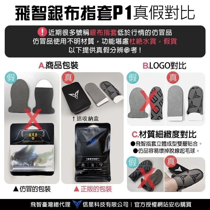 信星科技 飛智銀布指套P1 送鐵盒收納 飛智Flydigi 超薄手遊指套 防汗防滑 吃雞指套 手遊指套 遊戲指套 指套-細節圖9