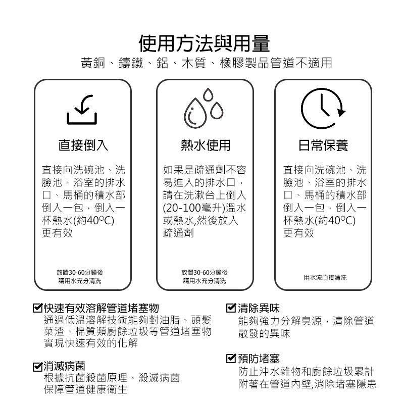 日本廚房廁所疏通劑 水管堵塞救星 管道疏通劑 水管疏通劑 廚房 浴室 廁所 清除堵塞 馬桶 水管清潔劑 水槽-細節圖7