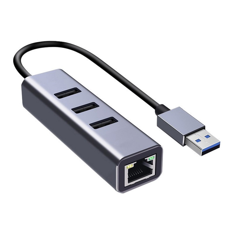 鋁合金 四合一 千兆網卡 USB3.0 網路轉接 usb 擴充 網卡轉接器 網路卡 網路轉接器 HUB RJ45-細節圖2