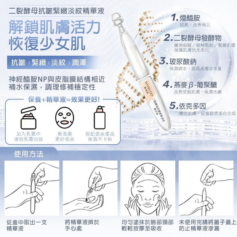 JOYRUQO嬌潤泉 二裂酵母 透明質酸鈉 重組膠原蛋白 輕肌淨顏 醇萃平衡 臻顏淨透 次拋精華 七老闆 小楊哥 保養品-細節圖3