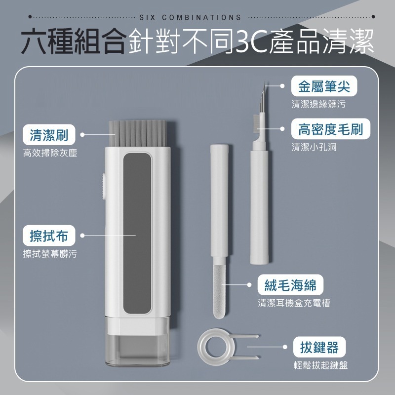 六合一耳機清潔組 鍵盤清潔組 3C清潔組 耳機清潔組 電腦清潔組 3c清潔 POLYWELL 耳機 手機 鍵盤 螢幕-細節圖7