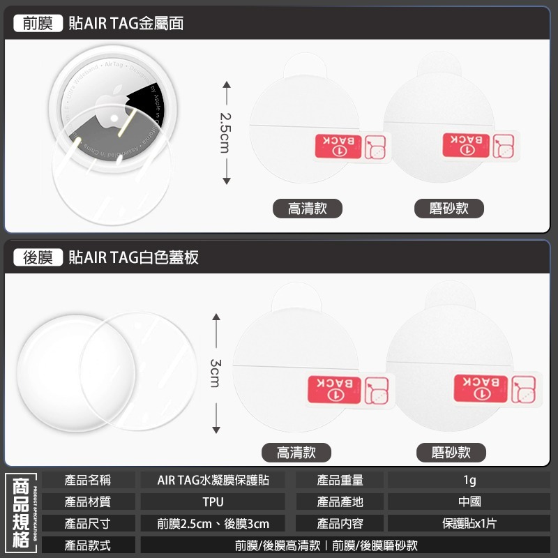 AirTag 水凝膜保護貼 AirTag保護貼 AirTag膜 水凝膜 保護膜 防爆膜 防刮膜 保護貼磨砂 保護貼-細節圖9