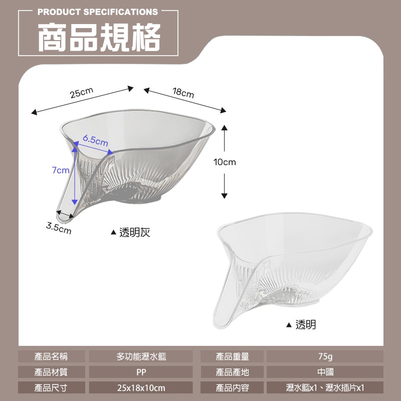 多功能瀝水籃 洗菜瀝水籃 透明瀝水籃 廚房瀝水籃 洗菜瀝水盆 洗菜籃 水果籃 洗菜盆 洗菜藍 瀝水盆 瀝水籃 濾水籃-細節圖9