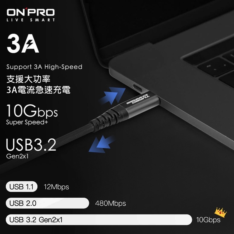 ONPRO UC-C2CPD150 充電線 C to C充電線 60w充電線 編織快充線 快充線 PD充電線 快充充電線-細節圖3