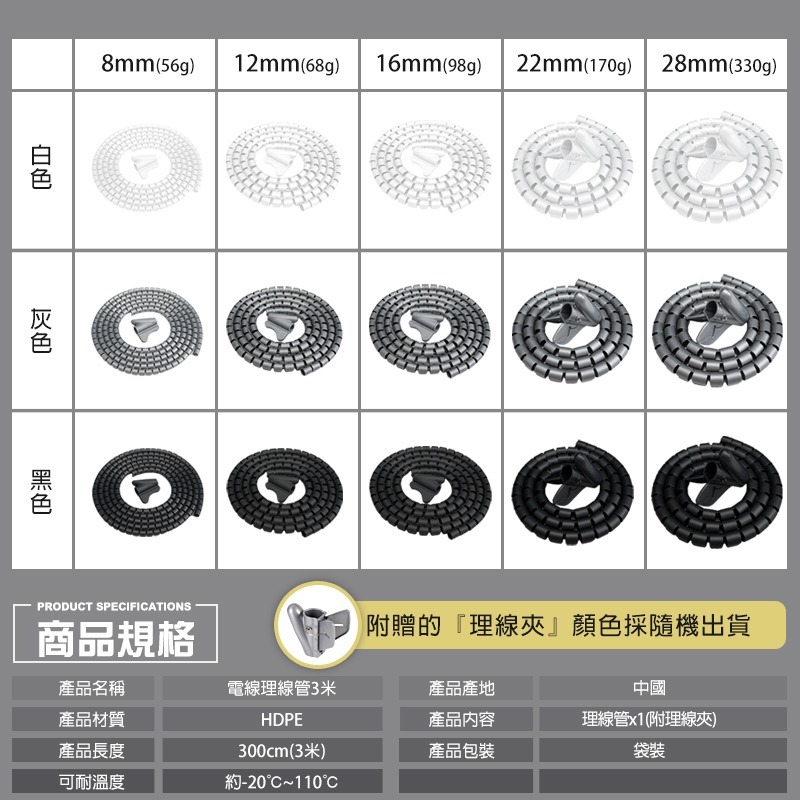 電線理線管3米 電線保護套 防咬線 電線保護管 寵物防咬線 防鼠咬電線 防貓咬電線 電線保護 整線管 電線防咬 電線套-細節圖9