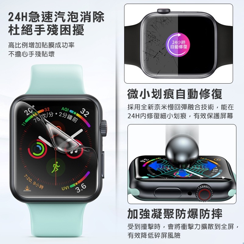 Apple Watch 定位保護貼 蘋果水凝膜 蘋果手錶膜 奈米水凝膜 曲面手錶保護貼 手錶保護貼 蘋果手錶保護貼-細節圖7