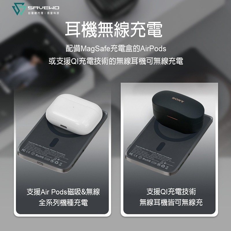 信星科技 SAVEWO 救世 MagCell MC509 磁能寶 5000mAh 磁吸行動電源 USB-C PD 快充-細節圖7