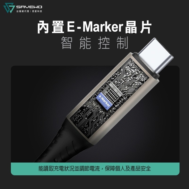 信星科技 SAVEWO 救世 ProCable 極速全能線 2米 240W 雙USB-C 40Gbps 快充線 傳輸線-細節圖7