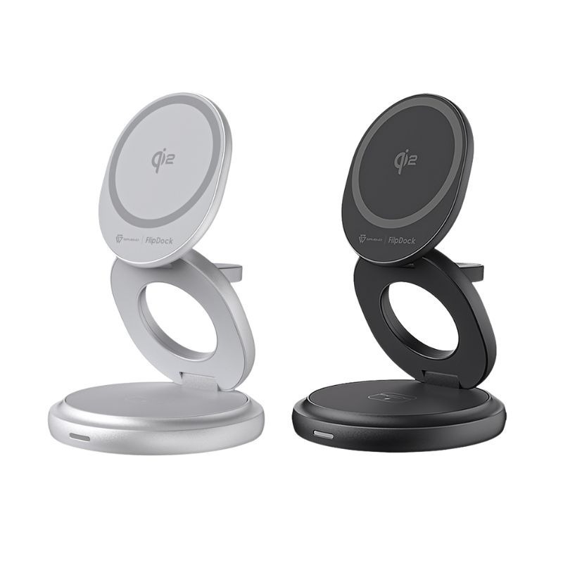 【通過Qi2認證】信星科技 SAVEWO 救世 FlipDock Qi2 三合一旋磁座充 支援Magsafe 充電盤-細節圖2
