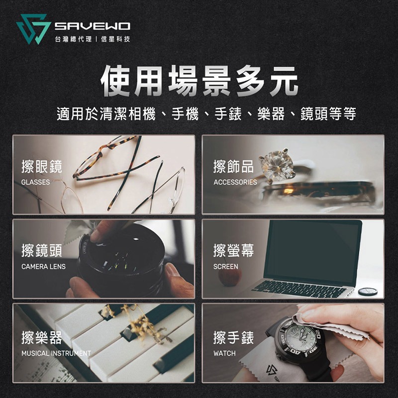 信星科技 SAVEWO 救世 ProCloth 超極細纖維擦拭布 鏡頭擦拭布 拋光布 螢幕清潔 眼鏡布 清潔布 拭鏡布-細節圖8