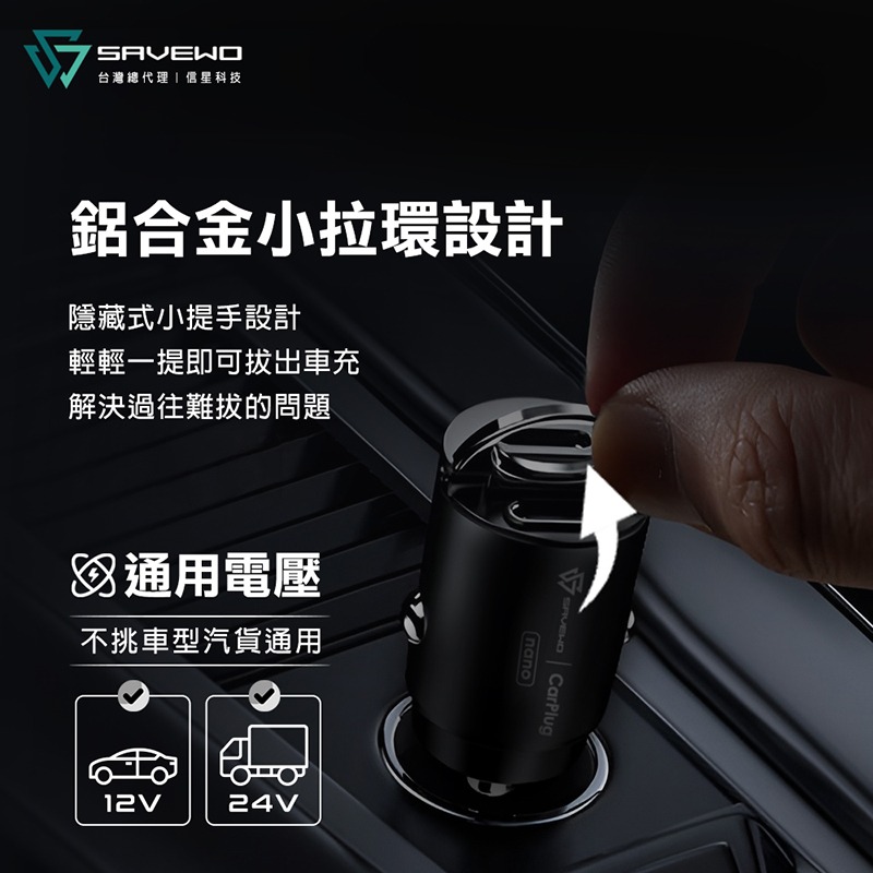 信星科技 SAVEWO 救世 CarPlug NANO 45W 迷你智能車用充電器 雙Type-C 智能車充 車載充電器-細節圖8