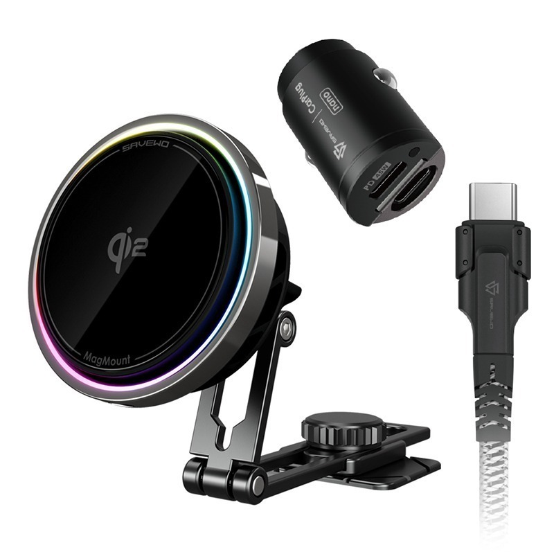 【套裝版】SAVEWO 救世 MagMount PRO Qi2 半導體製冷磁吸車充 15W無線車充 信星科技-細節圖2