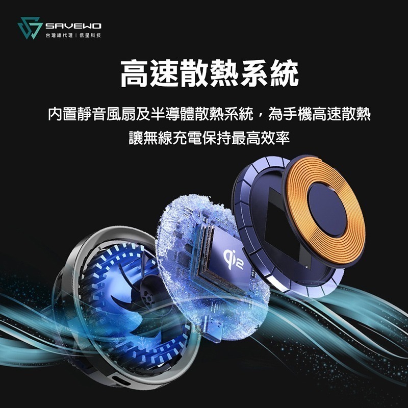 【套裝版】SAVEWO 救世 MagMount PRO Qi2 半導體製冷磁吸車充 15W無線車充 信星科技-細節圖7