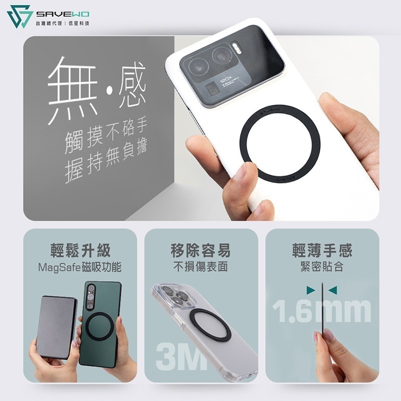 信星科技 SAVEWO 救世 MagRing 磁吸環 Magsafe 引磁片 磁吸貼片 磁吸片 磁吸貼 引磁環 引磁貼片-細節圖4