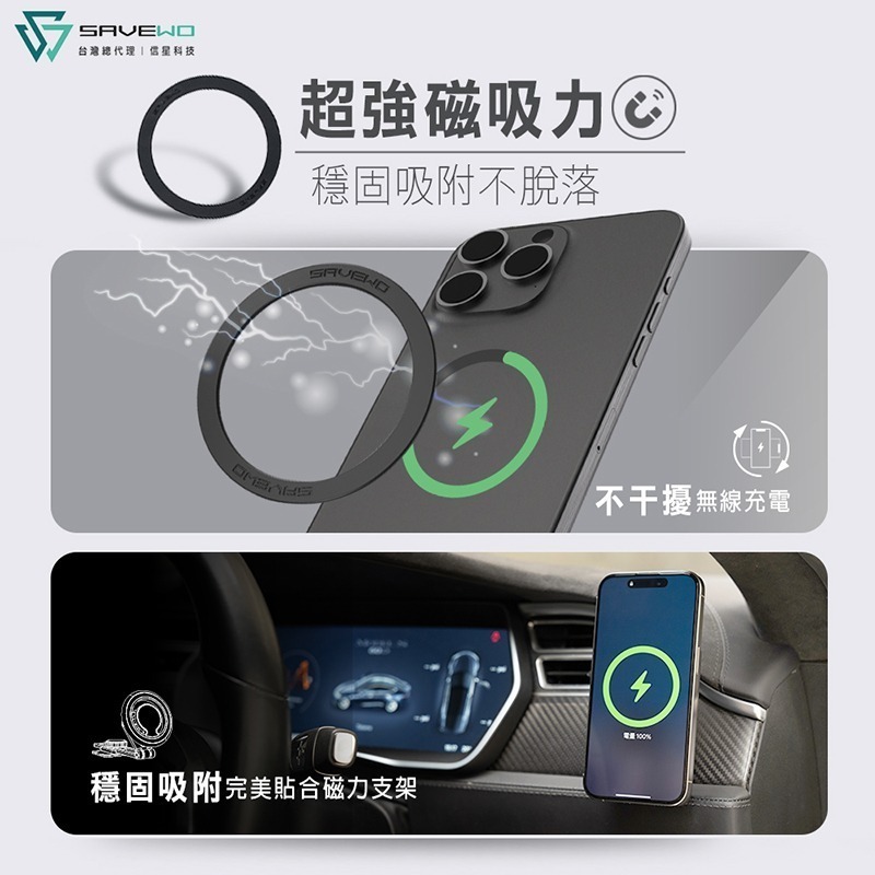 信星科技 SAVEWO 救世 MagRing 磁吸環 Magsafe 引磁片 磁吸貼片 磁吸片 磁吸貼 引磁環 引磁貼片-細節圖6